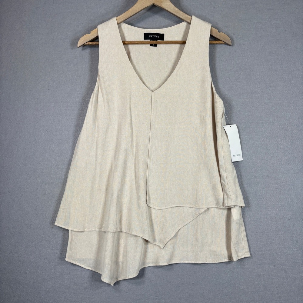 Karen‎ Kane Tank Top Womens Small Layered V Neck NWT